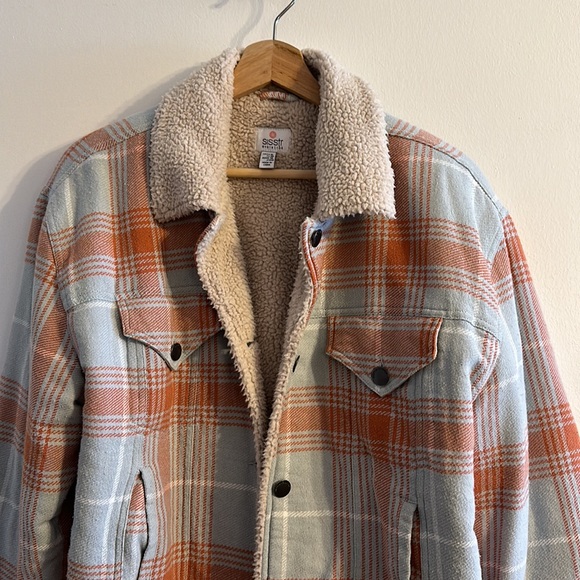 Sisstr evolution plaid blue Sherpa lined jacket - medium - Picture 7 of 14